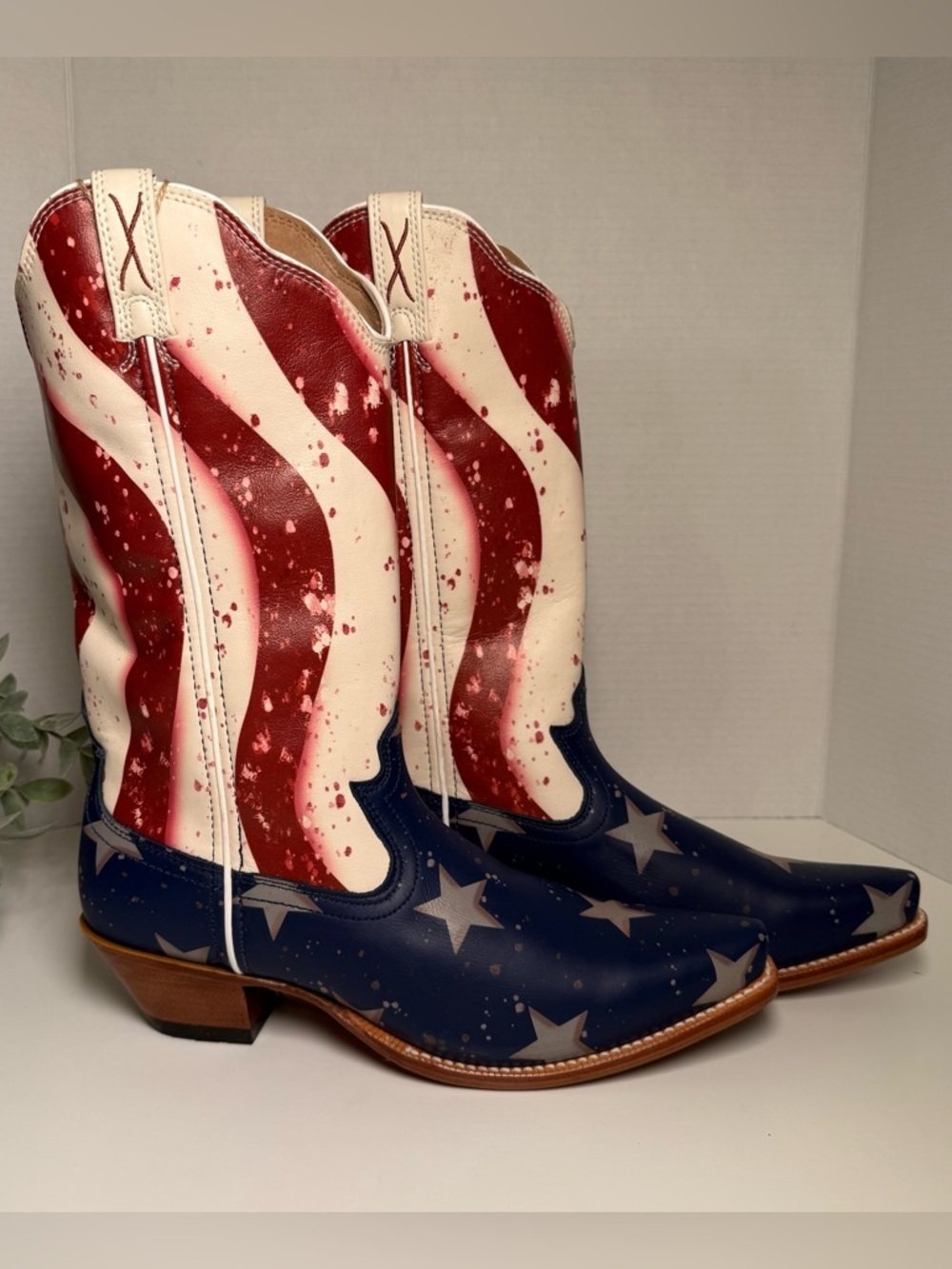 Twisted X Women's Steppin' Out Western Boots American Flag Snip Toe Size 10B USA - Picture 3 of 16